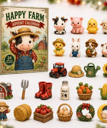 Cozy Happy Farmhouse 2026 Advent Calendar — 24-Day Acrylic Charm Countdown, Country-Inspired Décor & Giftable Keepsake