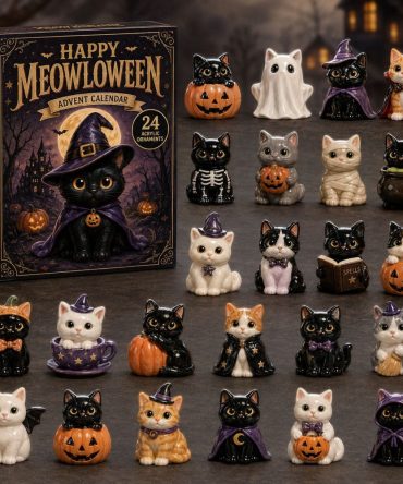 Happy Meowloween 2026 Advent Calendar — 24-Day Acrylic Cat Charm Countdown, Spooky Cute Halloween Gift For Cat Lovers