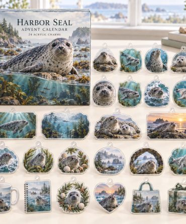 Harbor Seal 24-Day Holiday Advent Calendar — 24 Collectible Acrylic Seal Charms, Ocean-Themed Countdown Gift For Family