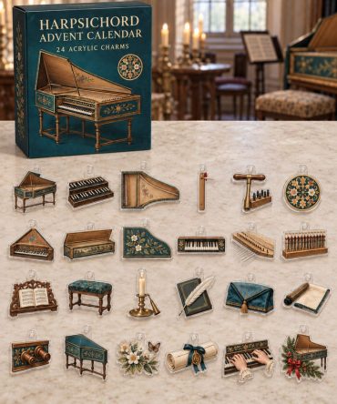Harpsichord 24-Day Classical Countdown - Elegant Instrument Acrylic Charm Collection With 24 Pieces For Music Lovers & Refined Holiday Gifts