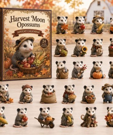 Harvest Moon Opossum Advent Calendar 2026 — 24-Day Acrylic Charm Countdown, Whimsical Night Critter Gift Set & Collectible Display