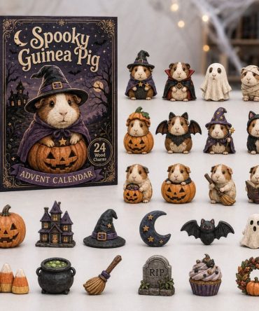 Spooky Haunted Guinea 2026 Advent Calendar — 24-Day Wooden Charm Countdown, Reusable Halloween Home Décor Gift