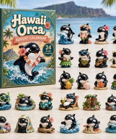 2026 Hawaii Orca Advent Calendar – 24-Day Acrylic Charms Countdown, Tropical Whale-Themed Collectible Set