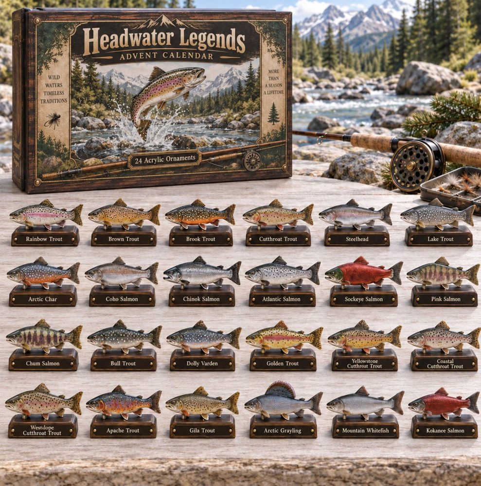 Headwater Legends Advent Experience - 24-Day Holiday Countdown Calendar With 24 Acrylic Charms, Collector'S Angler Gift