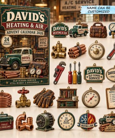 2026 Heating & Air Advent Calendar – 24-Day Hvac Countdown With 24 Acrylic System Charms, Practical Gift For Technicians