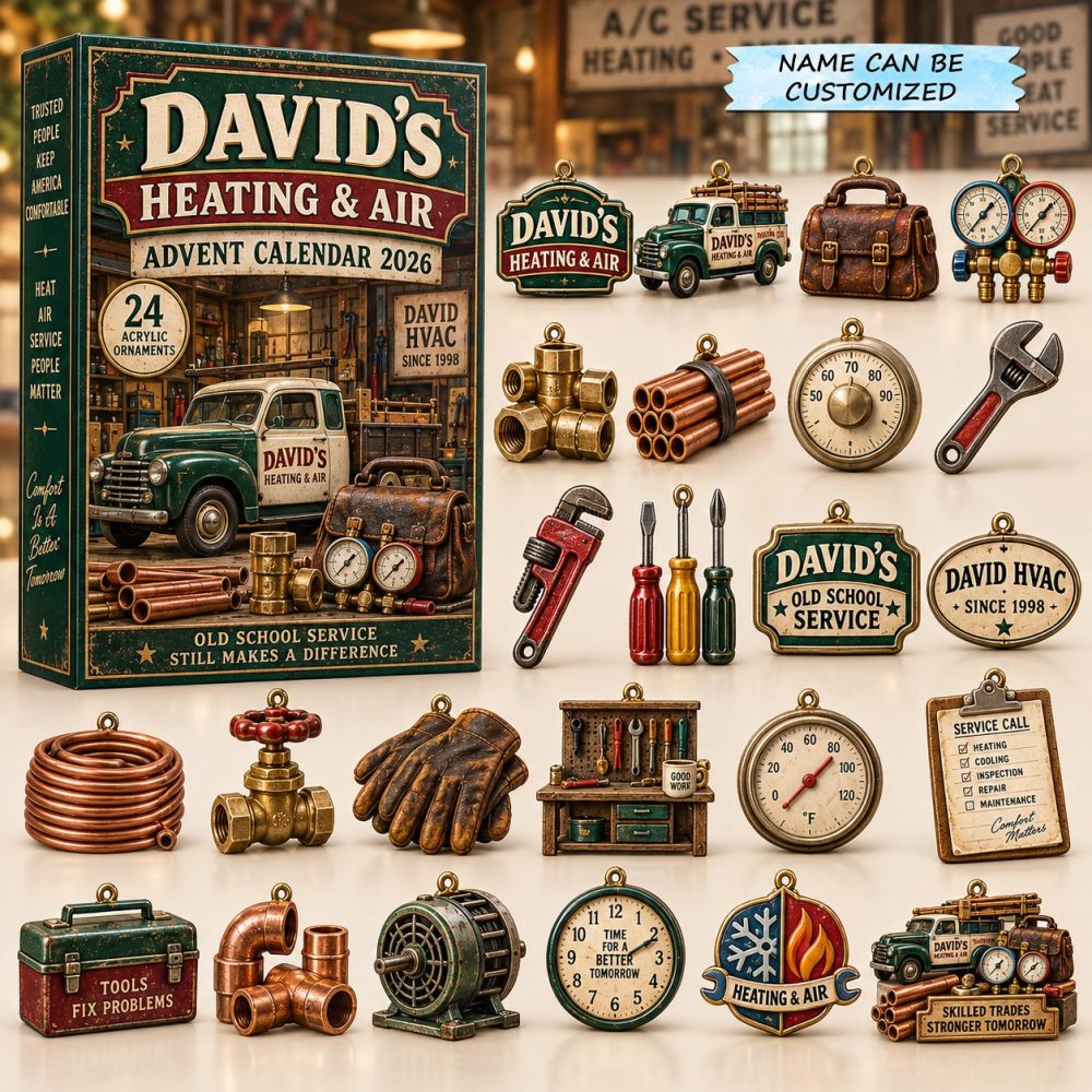2026 Heating & Air Advent Calendar – 24-Day Hvac Countdown With 24 Acrylic System Charms, Practical Gift For Technicians