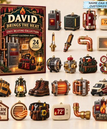 Heating Service 2026 Advent Calendar — 24 Heating & Hvac Acrylic Charms, Technician Gift, Seasonal Countdown For Pros