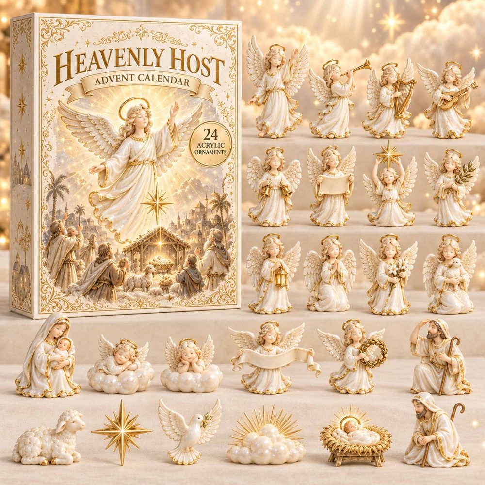 2026 Heavenly Host Nativity Advent - 24 Acrylic Charms Countdown Calendar, Angelic Holiday Decor & Keepsake Gift For Christmas