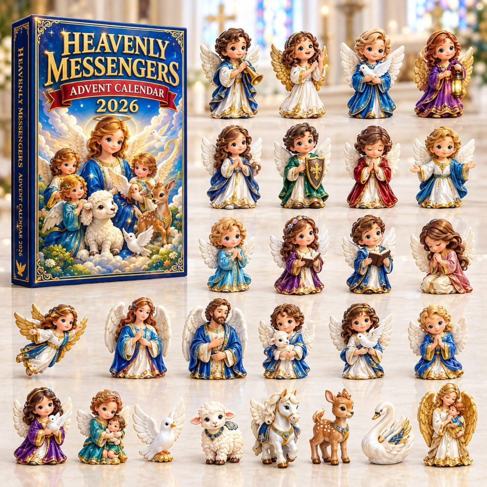 24-Day Heavenly Messengers Advent With Acrylic Charms — Angel Ornaments & Nativity-Inspired Countdown, Spiritual Holiday Gift Set