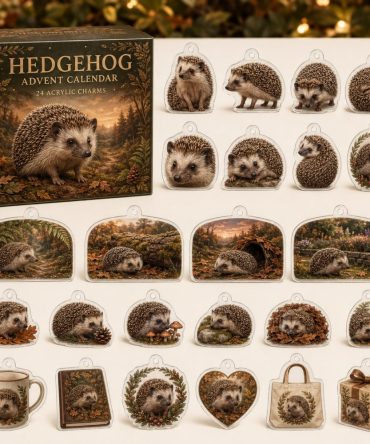 Hedgehog Holiday Countdown Set — 24 Cute Acrylic Charms For Advent, Christmas Decorations & Charming Stocking Stuffers