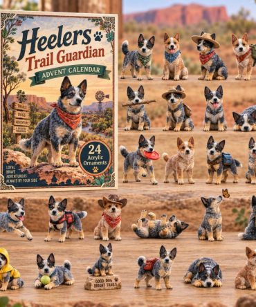 Heeler Trail Guardian 24-Day Advent Calendar 2026 — Acrylic Farm Dog Charms, Rustic Gift For Cattle Dog Fans
