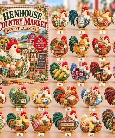 2026 Henhouse Country Market Advent Calendar - 24-Day Acrylic Charms, Rustic Farmhouse Holiday Countdown & Market-Themed Gift