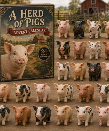 2026 Herd Of Pigs Playful Holiday Countdown Calendar — 24-Day Acrylic Pig Charms Set, Fun Farm-Themed Gift For Kids & Families