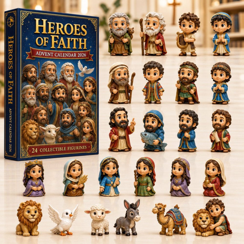 Heroes Of Faith Advent Calendar 2026 - 24-Day Countdown Featuring Collectible Acrylic Heroes, Educational Christian Gift