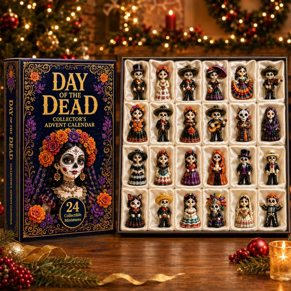 Day Of The Dead 2026 Miniature Advent Calendar — 24-Day Sugar Skull Acrylic Charms, Mexican Holiday Collectible