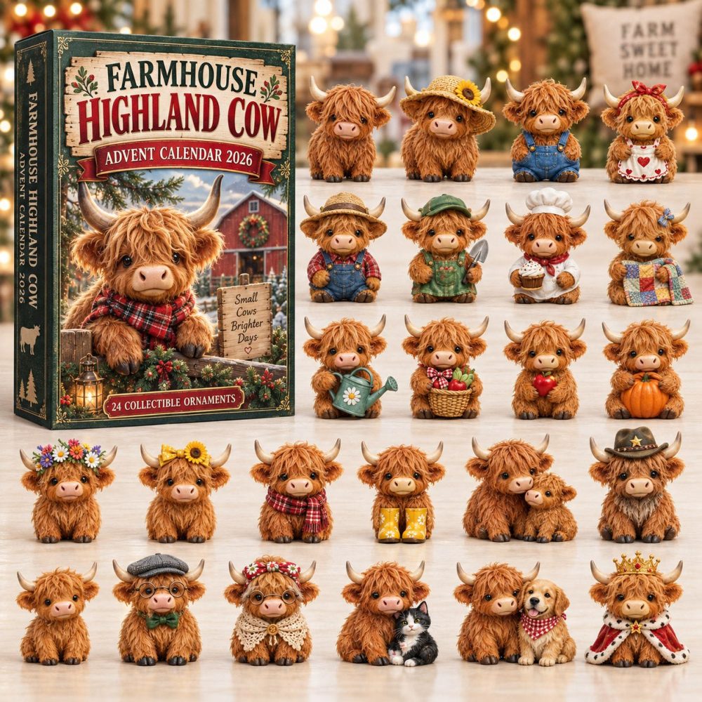 Charming Highland Cow Advent Countdown — 24-Day Collectible Acrylic Charms For Christmas Decor & Unique Holiday Gifts