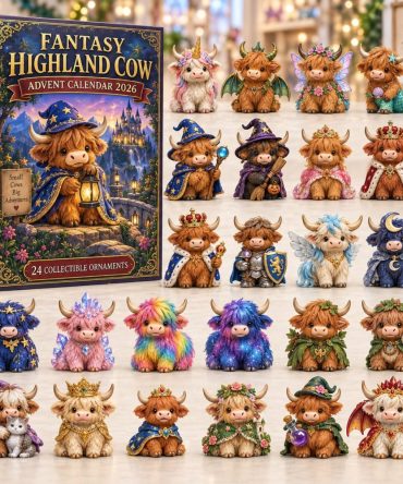 2026 Cute Highland Cow Daily Surprise Calendar - 24 Acrylic Charms, Farm Animal Advent Gift, Perfect Stocking Stuffer
