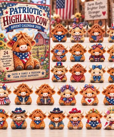 2026 Winter Highland Cow Charm Advent - 24 Acrylic Days Of Joy, Reusable Display & Collectible Cow Charms For Family Traditions