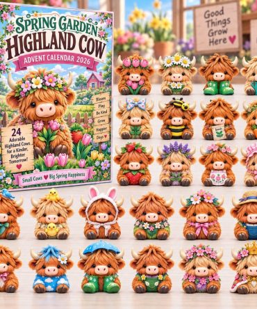 2026 Scottish Highland Cow Holiday Calendar - 24 Acrylic Charm Keepsakes, Animal Lover Advent Countdown Gift Set
