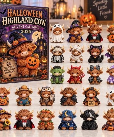 2026 Festive Highland Cow Advent Collection - 24 Illustrated Acrylic Charms, Daily Farmhouse Holiday Countdown Gift For Animal Fans