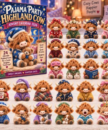 2026 Cozy Highland Cow Countdown Calendar - 24 Charming Acrylic Collectibles, Rustic Scottish Holiday Gift For Cow Lovers