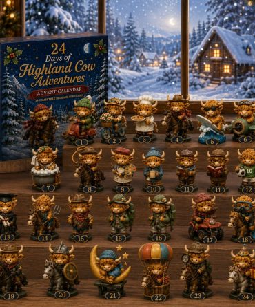 Highland Cow Adventures 2026 Countdown – 24-Day Acrylic Charm Set With Playful Herd Scenes & Collectible Keepsakes