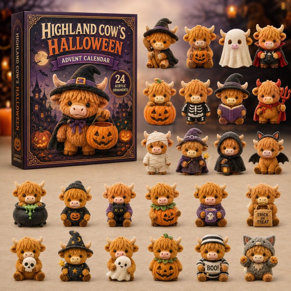 Highland Cow Cauldron 2026 Advent — 24-Day Charming Countdown With Acrylic Charms, Rustic Farmhouse & Cozy Fall Gift Idea