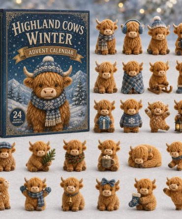 Highland Cow Winter 2026 Advent Calendar — 24 Acrylic Charms, Cozy Holiday Countdown Gift For Farm & Animal Enthusiasts