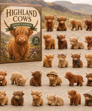 Highland Meadow Cows 2026 Advent Calendar — 24 Acrylic Charm Set, Rustic Farmhouse Countdown Gift For Animal Lovers