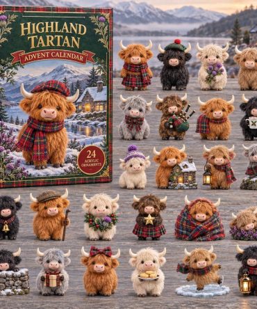 Highland Tartan 24-Day Acrylic Charm Holiday Countdown — Scottish Plaid & Tartan-Themed Advent Calendar For Traditional Festive Decor