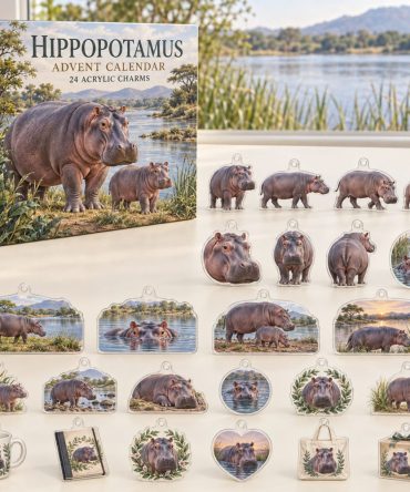 Hippopotamus River Safari Countdown — 24 Playful Acrylic Hippo Charms, Daily Surprise Advent Set Perfect For Kids & Animal Fans 2026