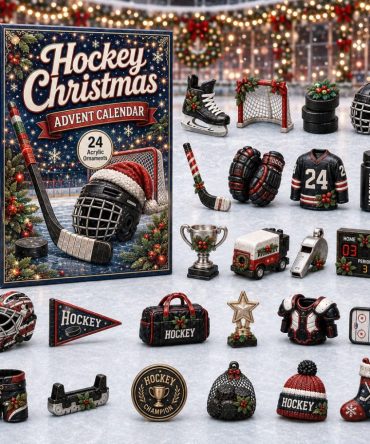 Festive Hockey Christmas Advent Calendar 2026 — 24-Day Acrylic Charm Set, Holiday Countdown For Hockey Fans & Players