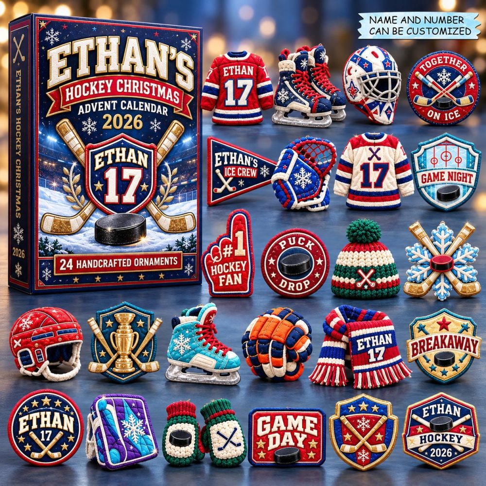 Ice Rink Hockey 2026 Holiday Advent Calendar — 24-Day Acrylic Charm Set For Christmas Decor & Hockey Lovers, Limited Edition