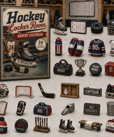 Hockey Locker Room Countdown Calendar 2026 — 24-Day Acrylic Charm Advent For Players, Coaches & Fans, Team-Themed Gifts