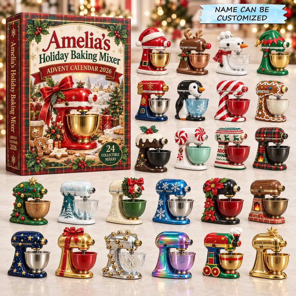 Holiday Baking Mixer Advent Calendar 2026 — 24-Day Acrylic Charm Set With Kitchen & Baking Icons For Foodie Gifts