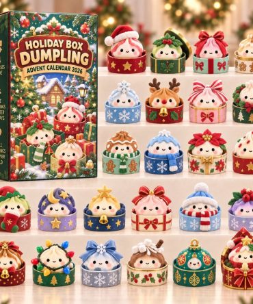 2026 Holiday Dumpling Box Countdown - 24 Acrylic Charms In Gift Box, Daily Cute Collectible Surprises For Foodies & Families