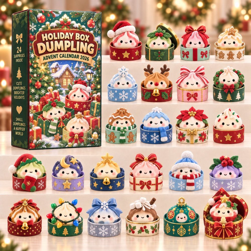 2026 Holiday Dumpling Box Countdown - 24 Acrylic Charms In Gift Box, Daily Cute Collectible Surprises For Foodies & Families