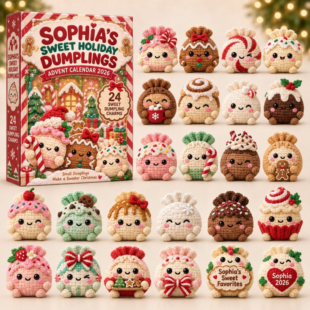 2026 Holiday Dumpling Charm Calendar - 24-Day Acrylic Countdown, Cute Foodie Collectible Gift For Kids & Adults