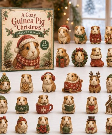 2026 Holiday Guinea Festive Countdown Calendar — 24 Wooden Charm Surprises, Charming Farmhouse Gift For Animal Enthusiasts