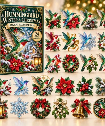2026 Holiday Hummingbird Advent Calendar – 24-Day Acrylic Charms, Festive Bird Ornaments & Seasonal Decor Gift For Nature Fans