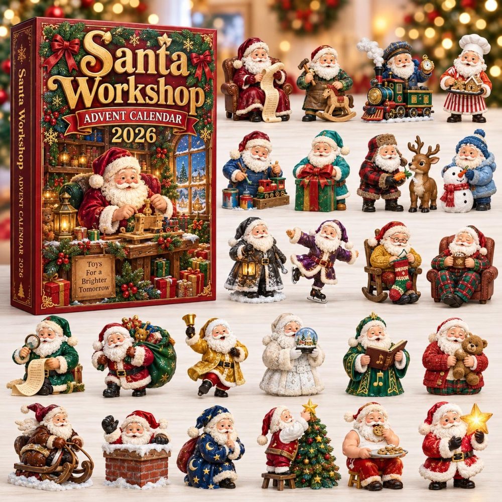 Santa'S Workshop Jobs 24-Day Countdown Calendar 2026 – Acrylic Toymaker & Elf Charms, Holiday Occupation Theme Advent, Family Fun Gift