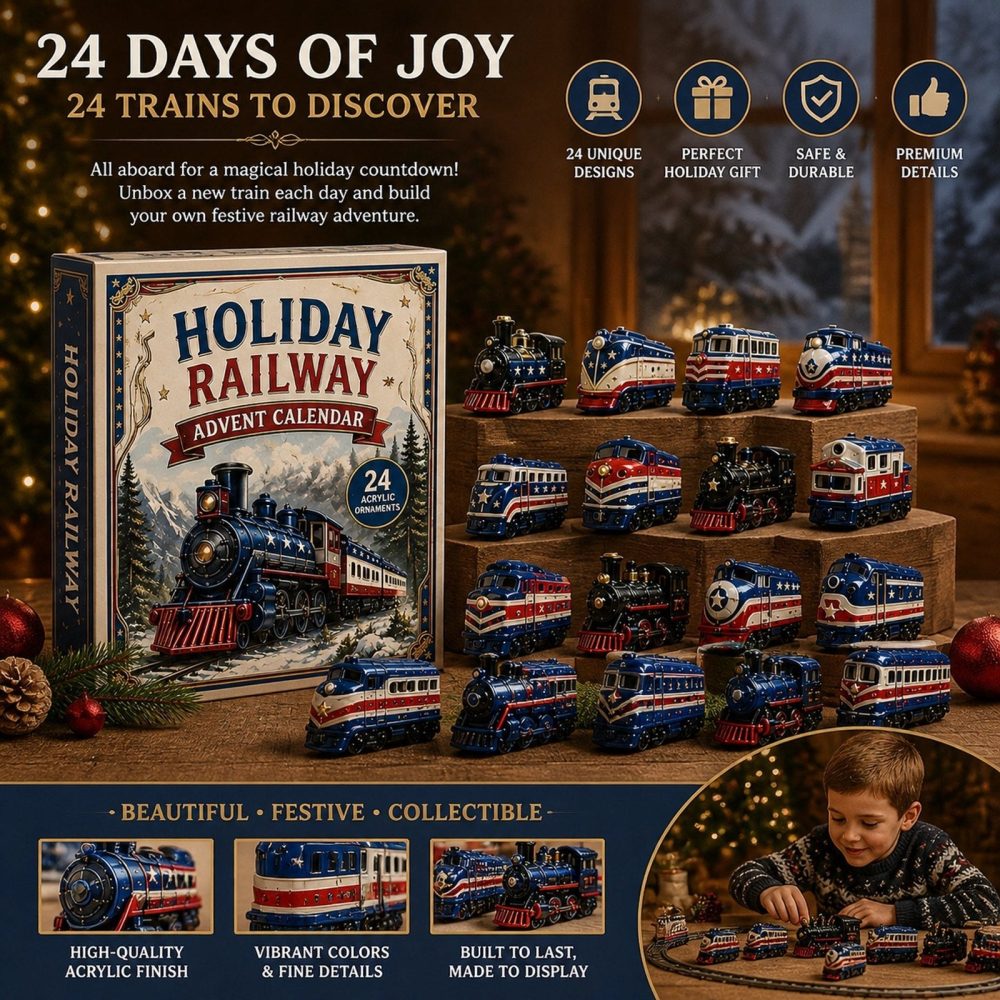 Holiday Railway 24-Day Advent Calendar 2026 — Train Lover'S Acrylic Charm Countdown, Collectible Festive Diorama Set