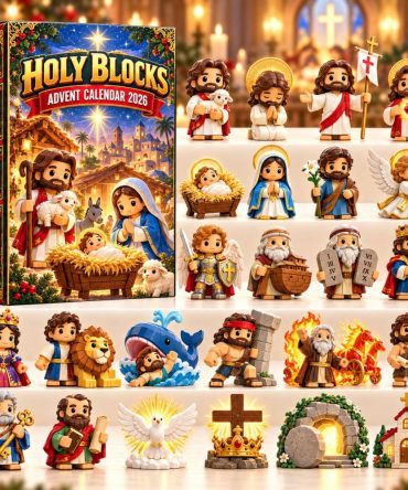 Holy Blocks Christian Advent Calendar 2026 — 24 Faith-Focused Acrylic Charms, Stackable Block Design For Kids & Families