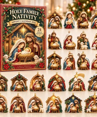 2026 Holy Family Nativity Countdown Calendar — 24 Acrylic Charm Daily Reveals For Christmas, Faith-Based Gift & Decorative Holiday Display