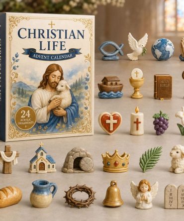 2026 Holy Life Inspirational Holiday Countdown Calendar — 24-Day Acrylic Charms With Faith Motifs, Meaningful Gift For Believers