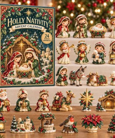 2026 Holly Red Nativity Advent Countdown - 24-Day Acrylic Charm Garland, Festive Christmas Decor & Gift-Ready Holiday Calendar