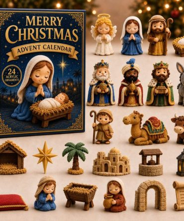 2026 Holy Night Christmas Countdown Calendar — 24 Spiritual Acrylic Charms Celebrating The Nativity, Faith-Based Holiday Gift