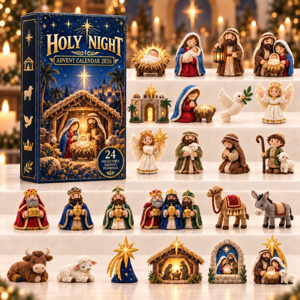Starlit Holy Night Nativity 2026 Advent — 24-Day Acrylic Charm Countdown Calendar, Classic Nativity Scene Gift For Christmas