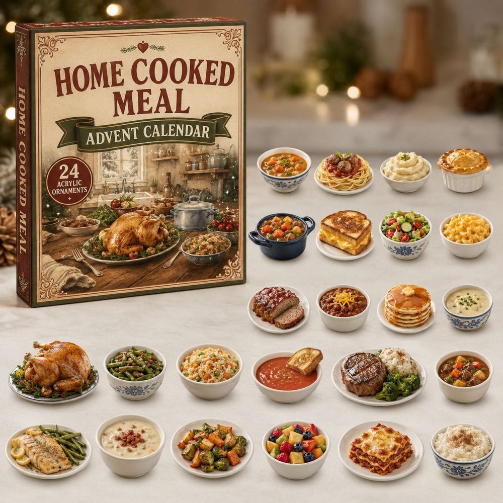 2026 Home-Cooked Meal Holiday Countdown Calendar — 24-Day Kitchen Charm Set With Acrylic Food Icons, Perfect Gift For Foodies & Cooks