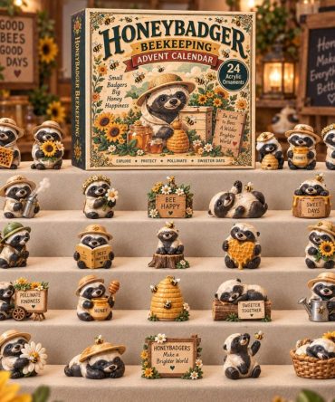 Honey Badger Beekeeping 24-Day Advent 2026 — 24 Bold Acrylic Badger & Bee Charms, Unique Gift For Beekeepers & Wildlife Fans